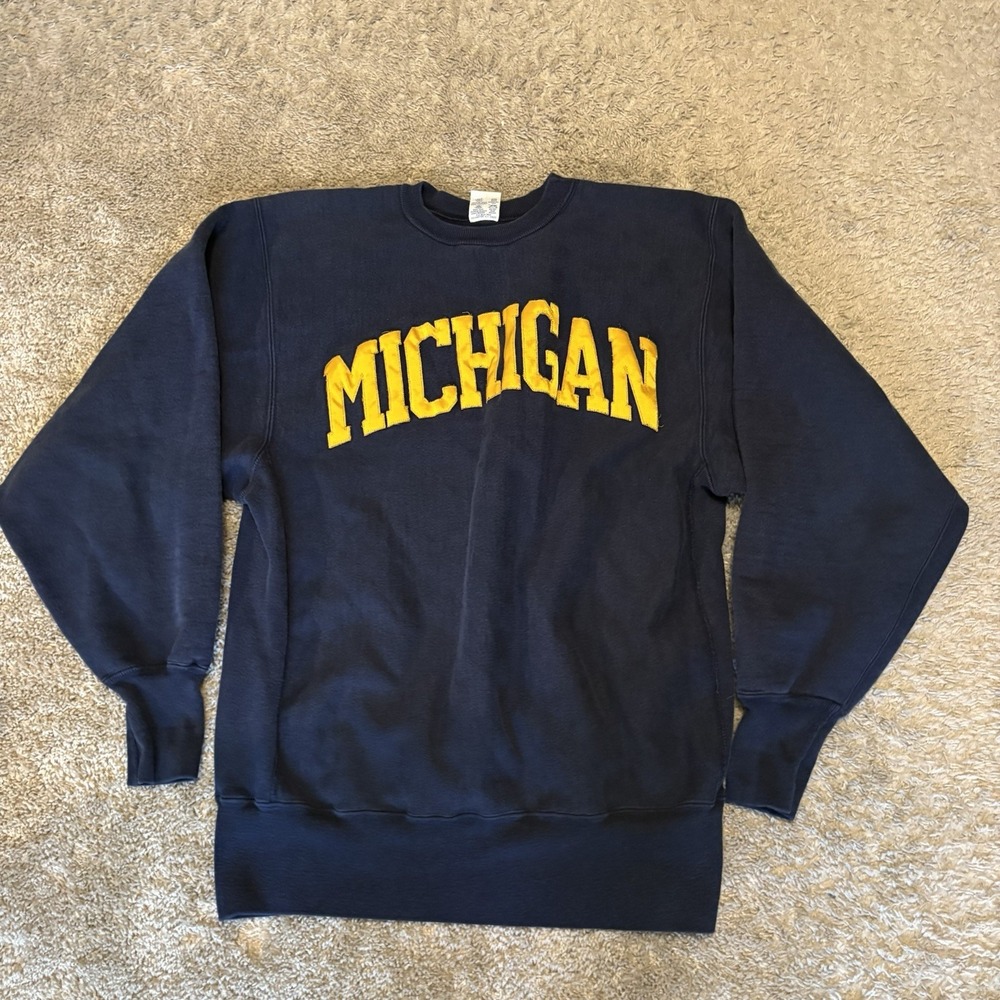 Vintage 90s Champion Reverse Weave University Michigan Pullover Men's XL Faded